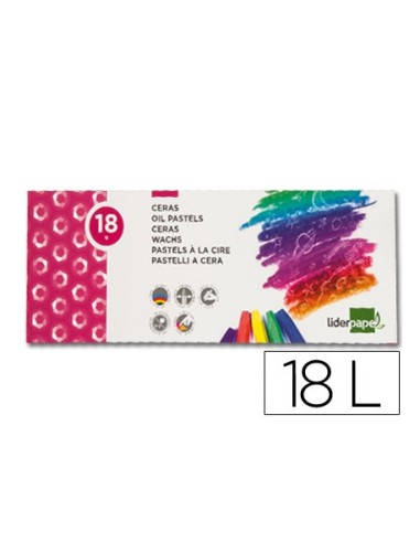 CI | Lapices cera blanda liderpapel -caja de 18 colores