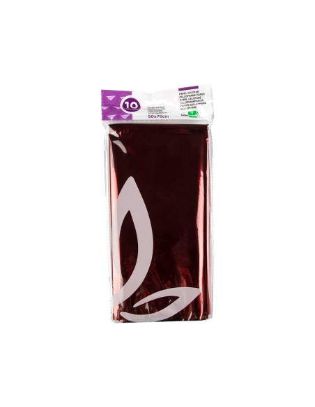 CI | Papel celofan liderpapel 50x70 cm 22g/m2 bolsa de 10 hojas colores surtidos