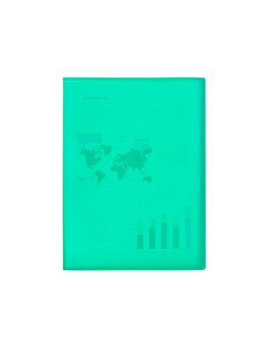 CI | Carpeta liderpapel escaparate 30 fundas polipropileno din a4 verde translucido