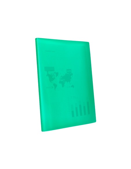 CI | Carpeta liderpapel escaparate 30 fundas polipropileno din a4 verde translucido