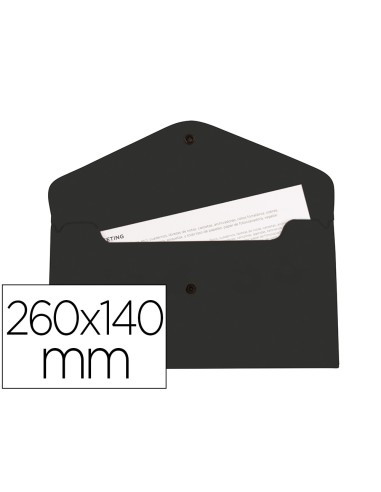 CI | Carpeta liderpapel dossier broche polipropileno tama o sobre americano 260x140 mm negro opaco