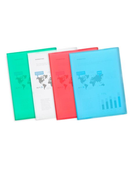 CI | Carpeta liderpapel escaparate 30 fundas polipropileno din a4 verde translucido