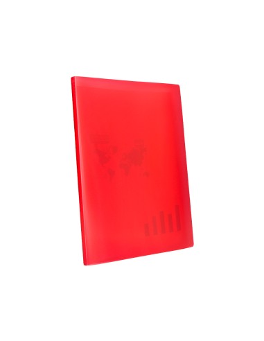 CI | Carpeta liderpapel escaparate 47490 30 fundas polipropileno traslucida din a4 rojo frosty