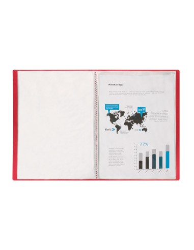 CI | Carpeta liderpapel escaparate 47490 30 fundas polipropileno traslucida din a4 rojo frosty