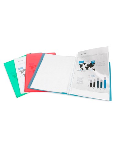 CI | Carpeta liderpapel escaparate 47494 30 fundas polipropileno traslucida din a4 transparente frosty