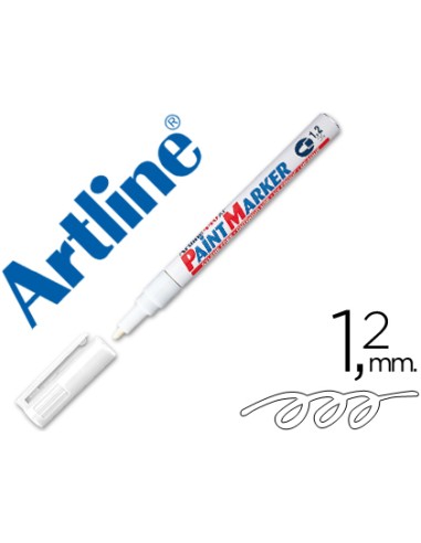 CI | Rotulador artline marcador permanente ek-440 xf blanco -punta redonda 1.2 mm -metal caucho y plastico