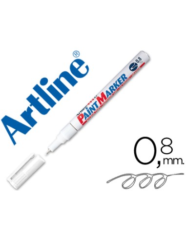 CI | Rotulador artline marcador permanente ek-444 xf blanco -punta redonda 0.8 mm -metal caucho y plastico