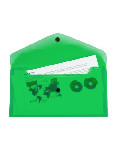 CI | Carpeta liderpapel dossier broche polipropileno tamaño sobre americano 260x140mm verde
