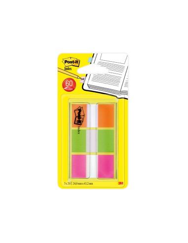 CI | Banderitas separadoras post-it index 680 naranja lima y rosa dispensador funda 3x20