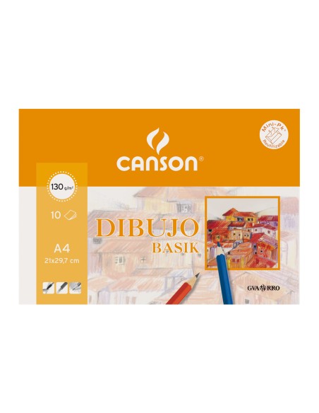 CI | Papel dibujo basik 130gr din a3 29,7x42,0 cms en minipacks de 10 hojas