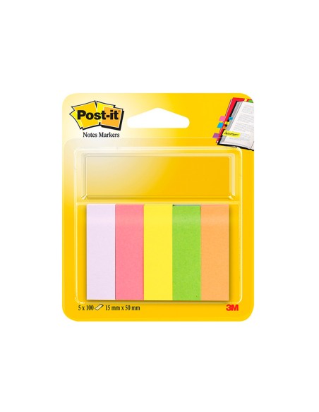 CI | Bloc de notas adhesivas quita y pon post-it 15 x 50 mm colores surtidos mininotas 670/5