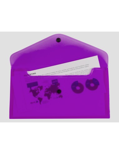 CI | Carpeta liderpapel dossier broche polipropileno tamaño sobre americano 260x140mm violeta