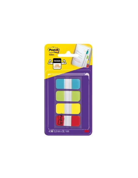 CI | Banderitas separadoras rigidas dispensador 4 colores amarillo azul lima y rojo post-it index 676-alyr-eu