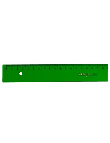 CI | Regla faber 15 cm plastico verde