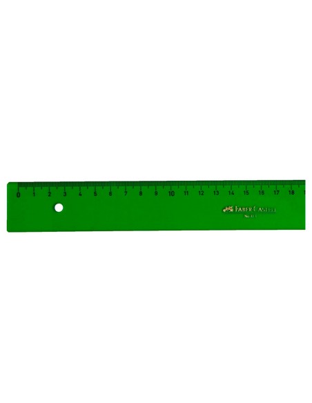 CI | Regla faber 15 cm plastico verde