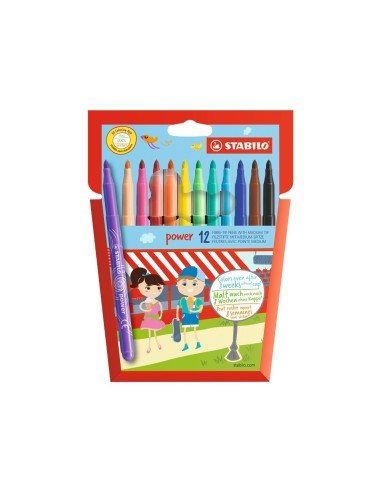 CI | Rotulador stabilo power caja de 12 colores