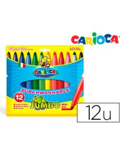 CI | Rotulador carioca jumbo c/12 colores -punta gruesa