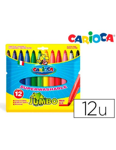 CI | Rotulador carioca jumbo c/12 colores -punta gruesa