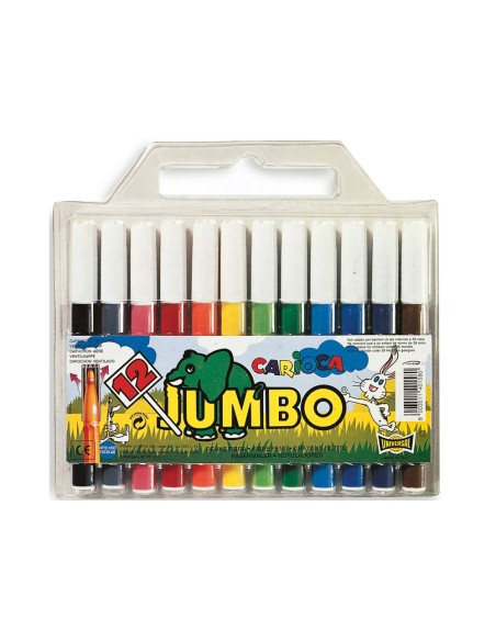 CI | Rotulador carioca jumbo c/12 colores -punta gruesa
