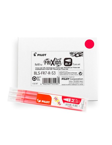CI | Recambio boligrafo pilot frixion ball rojo caja de 3 unidades