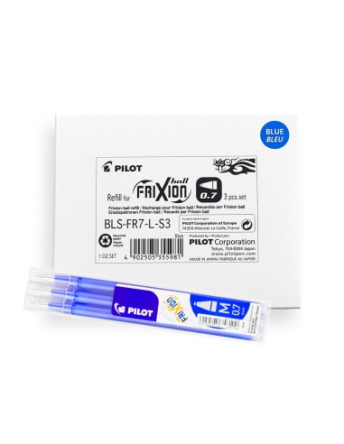 CI | Recambio boligrafo pilot frixion ball azul caja de 3 unidades