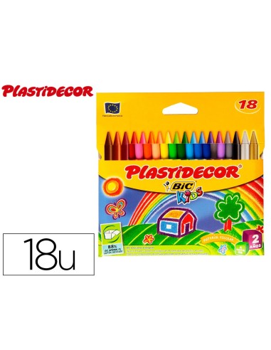 CI | Lapices cera plastidecor caja de 18 colores