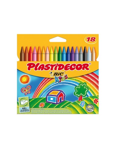 CI | Lapices cera plastidecor caja de 18 colores