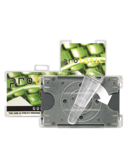 CI | Identificador 3l office para tarjetas de seguridad 91x57 mm rotacion vertical u horizontal pack de 10