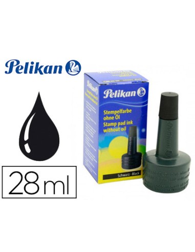 CI | Tinta tampon pelikan negro frasco de 28 ml