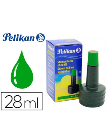 CI | Tinta tampon pelikan verde frasco de 28 ml