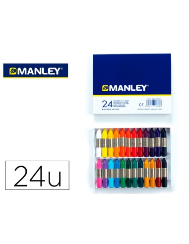 CI | Lapices cera manley -caja de 24 colores ref.124