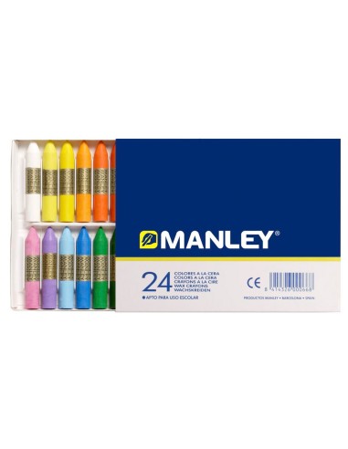 CI | Lapices cera manley -caja de 24 colores ref.124