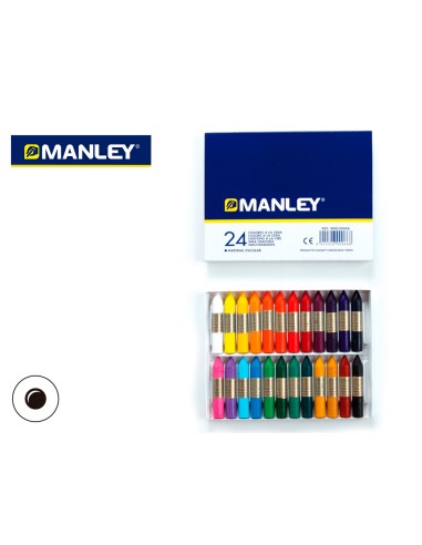 CI | Lapices cera manley -caja de 24 colores ref.124