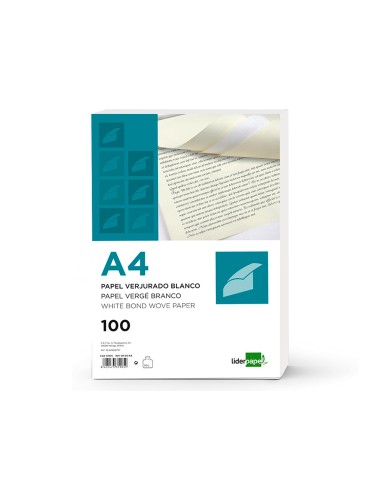 CI | Papel verjurado liderpapel a4 90g/m2 crema paquete de 100