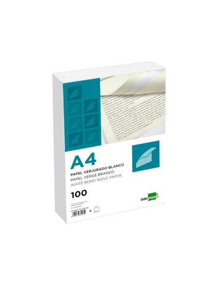 CI | Papel verjurado liderpapel a4 90g/m2 crema paquete de 100