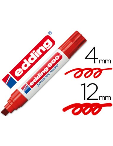 CI | Rotulador edding marcador permanente 800 rojo -punta biselada 12 mm recargable