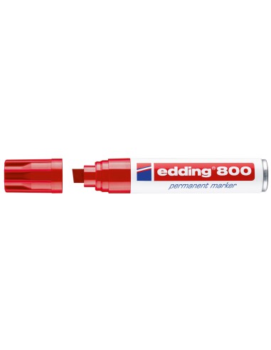 CI | Rotulador edding marcador permanente 800 rojo -punta biselada 12 mm recargable