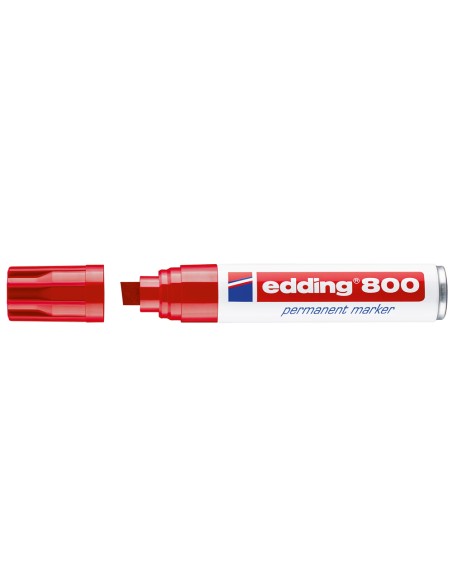 CI | Rotulador edding marcador permanente 800 rojo -punta biselada 12 mm recargable