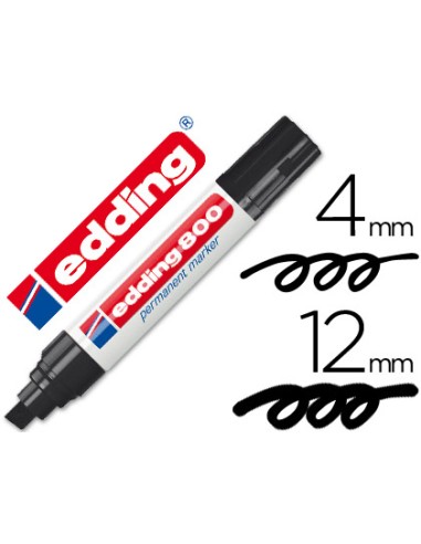 CI | Rotulador edding marcador permanente 800 negro -punta biselada 12 mm