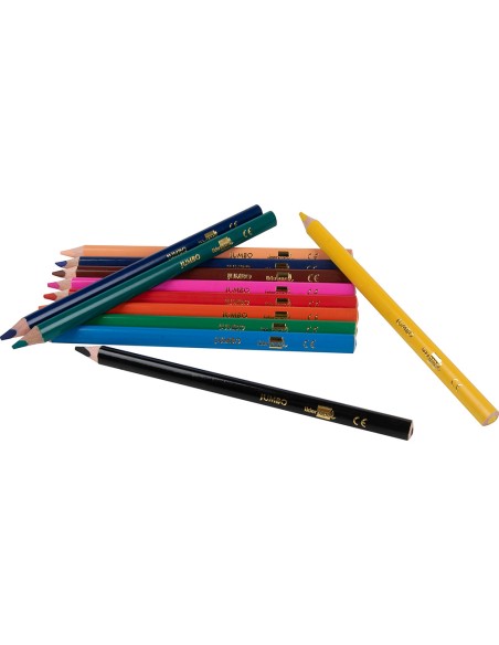 CI | Lapices de colores liderpapel c/ de 12 colores jumbo con sacapuntas