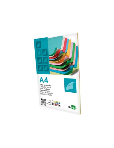 CI | Papel color liderpapel a4 80g/m2 25 colores surtidos paquete de 100