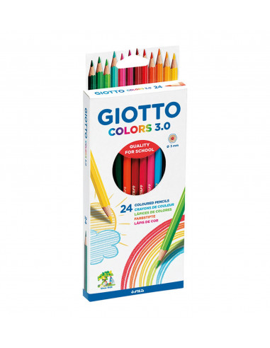 CI | Lapices de colores giotto colors 3.0 caja carton de 24 lapices colores surtidos