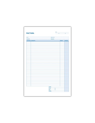 CI | Talonario liderpapel facturas folio original y copia t223 con i.v.a.