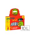 CI | Lapices cera giotto super bebe caja de 10 colores surtidos + sacapuntas