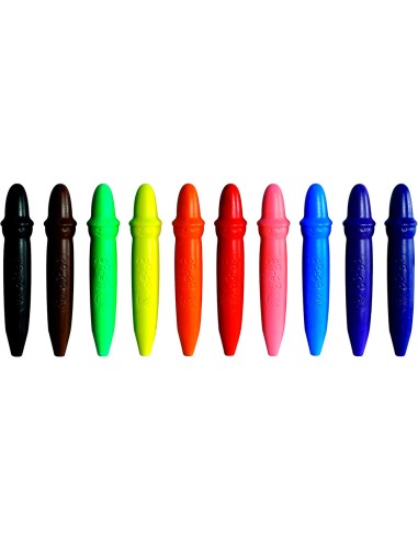 CI | Lapices cera giotto super bebe caja de 10 colores surtidos + sacapuntas