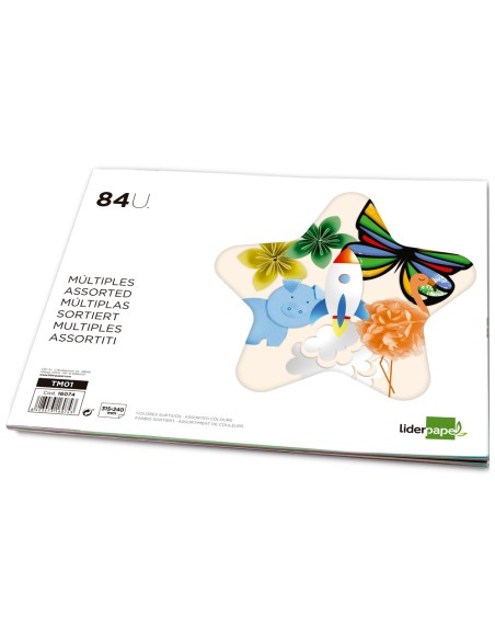 CI | Bloc trabajos manuales liderpapel multiple 240x315mm 84 hojas colores surtidos