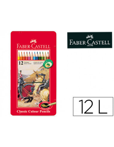 CI | Lapices de colores faber castell caja metalica de 12 colores surtidos