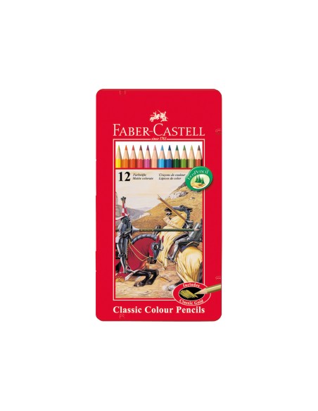 CI | Lapices de colores faber castell caja metalica de 12 colores surtidos