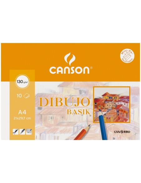 CI | Papel dibujo basik din a3 + 32,5x46,0 cms sin recuadro en minipacks de 10 hojas