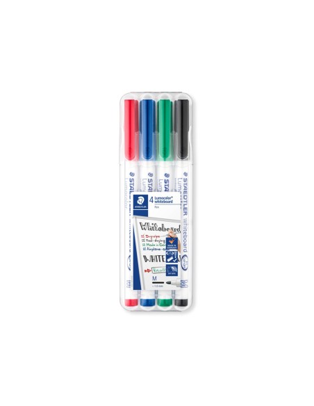 CI | Rotulador staedtler lumocolor retroproyeccion punta de fibra permanente 318 wp estuche 4 colores punta fina
